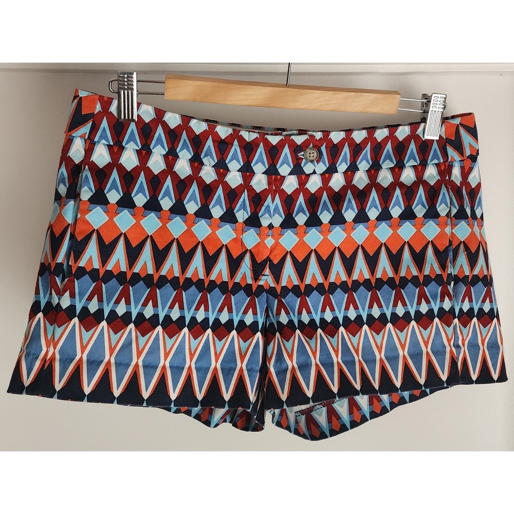 J.Crew Shorts Women Size 6 Geometric Multicolor Cotton Casual Chino